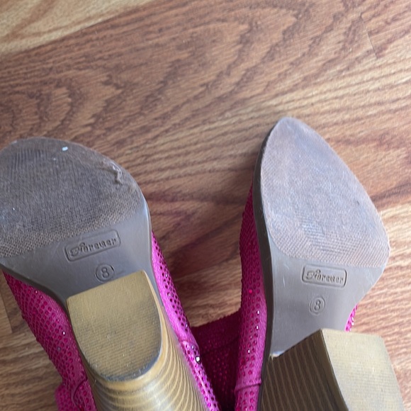 Pink Rhinestone Cowgirl Ankle Boots Sz 8 - Picture 5 of 7